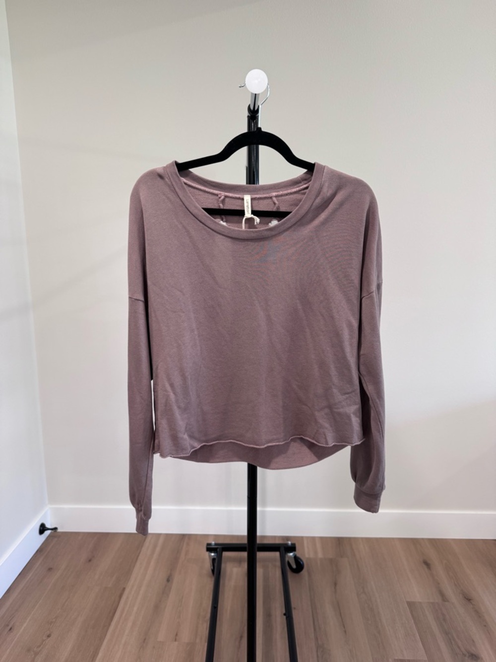 NWT Lanston Relaxed Crewneck with Back Cutouts Sweater, Dusty Mauve